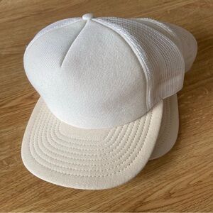 NOS 1980s Blank White Screen Stars Trucker Hats